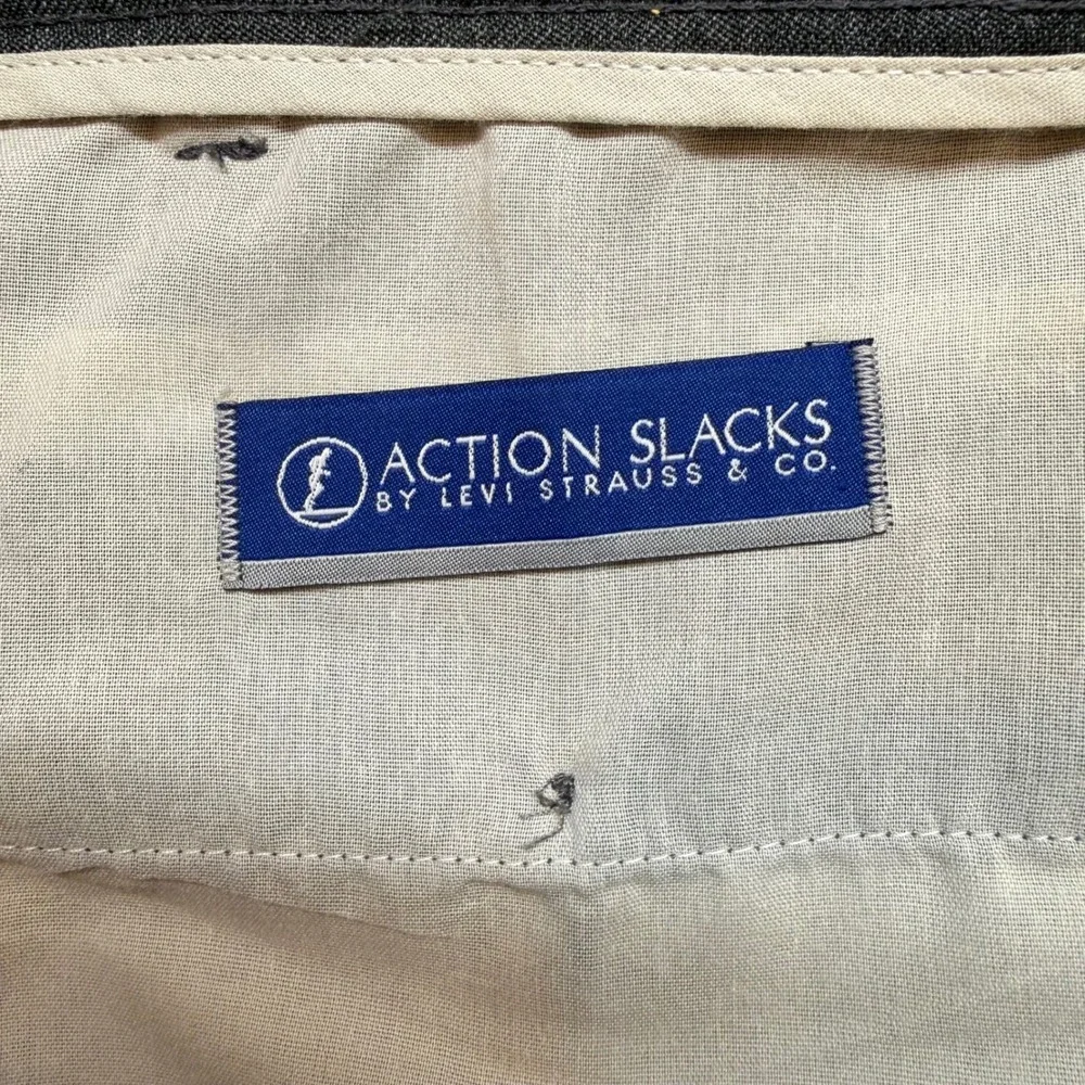 Vintage 80s 90s Levis Action Slacks Grey Trousers 58x32